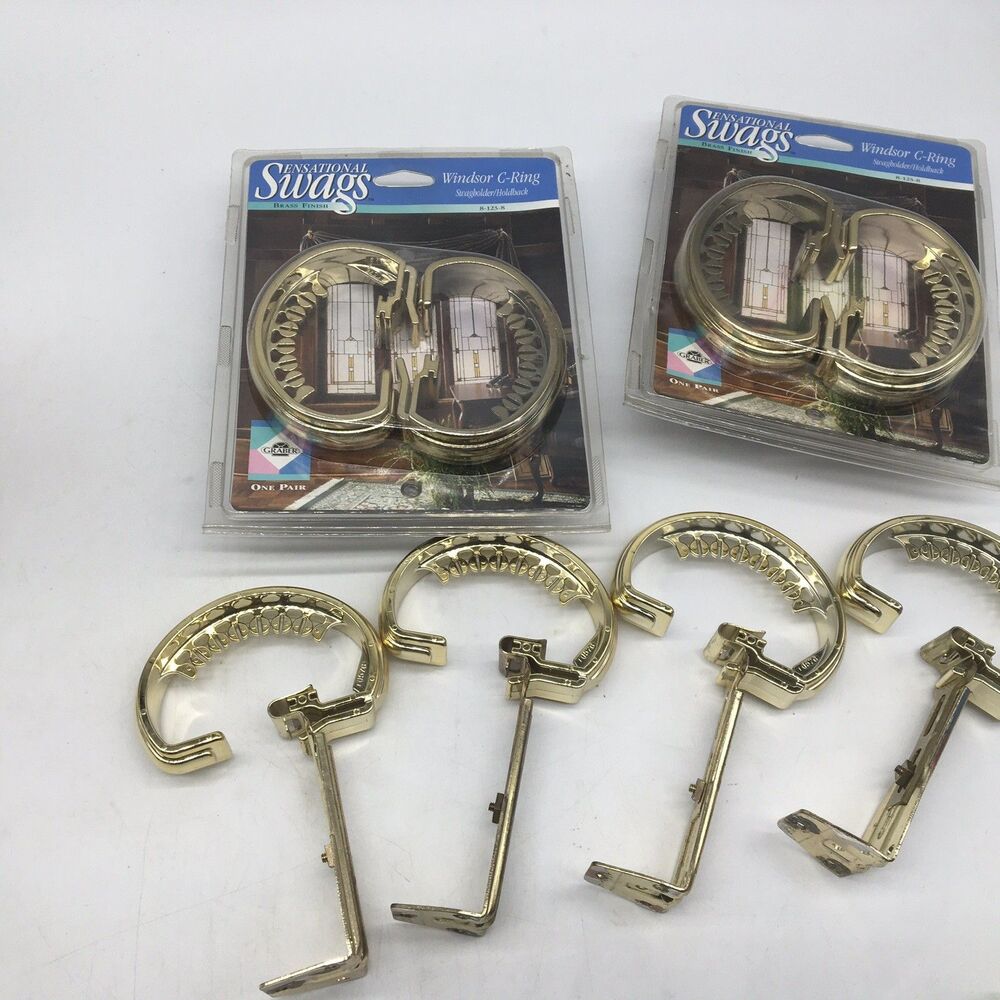 Graber Structures Windsor C-Ring Swag holder curtain drape tieback Holdback X4